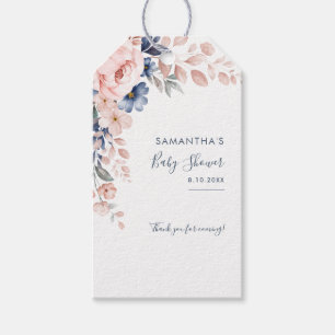 Rosa Blommigt Bloom Modern Baby Shower Presentetikett