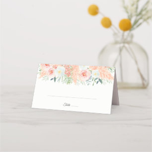  Rosa Blommigt Bloom Watercolor Bröllop Placeringskort
