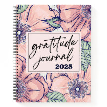 Rosa Blommigt Blooms Gratitude Journal 2025