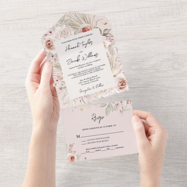 Rosa Blommigt Boho Rustic med OSA Bröllop (Tearaway)