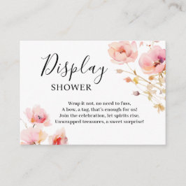 ROSA BLOMMIGT BOHO WATERCOLOR VISNING SHOWER TILLÄGGSKORT