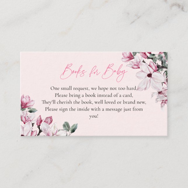 Rosa Blommigt Bokar för Baby | Babyskor Tilläggskort (Framsida)