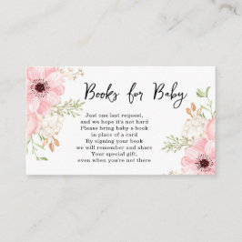 Rosa Blommigt Bokar for Baby Shower Tilläggskort