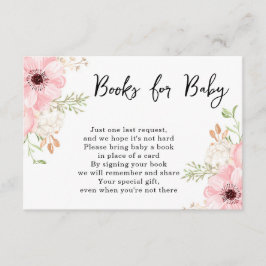 Rosa Blommigt Bokar for Baby Shower Tilläggskort