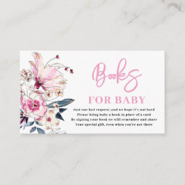 Rosa Blommigt Bokar för babyvykort Tilläggskort