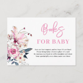Rosa Blommigt Bokar för babyvykort Tilläggskort
