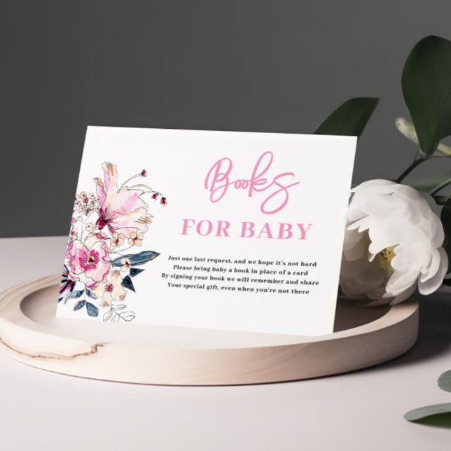 Rosa Blommigt Bokar för babyvykort Tilläggskort (Skapare uppladdad)