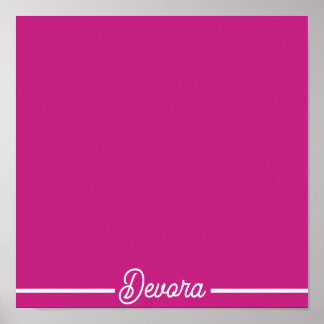 Rosa blommigt bordstablett poster