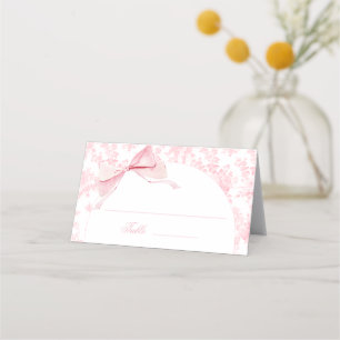 Rosa Blommigt Bow Baby Shower Bordsnumren Tält Placeringskort