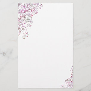 Rosa Blommigt Brevpapper