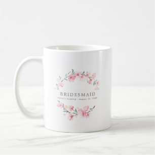 Rosa Blommigt Bridesmaid Kaffemugg