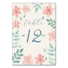 Rosa Blommigt Bröllop Bordsnummer-kort Bordsnummer