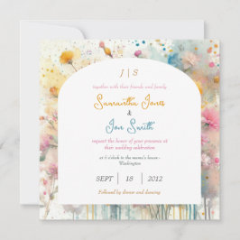 Rosa blommigt bröllop inbjudningar