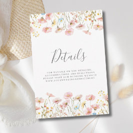 Rosa Blommigt Bröllop-kort för detaljhölje