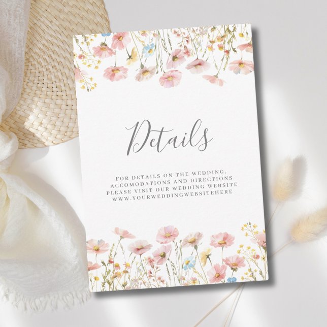  Rosa Blommigt Bröllop-kort för detaljhölje (Skapare uppladdad)