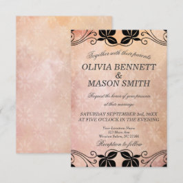 Rosa Blommigt Bröllop-kort Inbjudningar