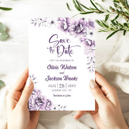 Rosa Blommigt Bröllop spara datum Inbjudningar