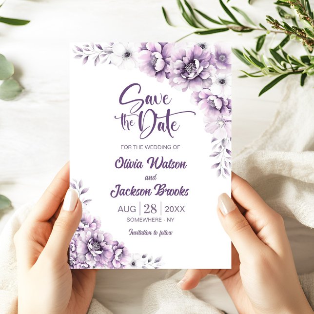 Rosa Blommigt Bröllop spara datum Inbjudningar (Skapare uppladdad)