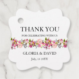 Rosa Blommigt BröllopsfavoritMärkre Gåvor Etiketter