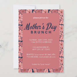Rosa Blommigt Brunch-inbjudan till Mor-dagen Inbjudningar