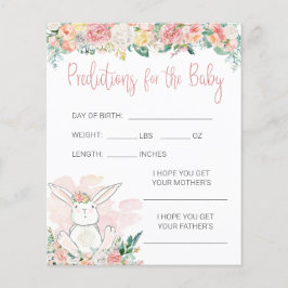 Rosa Blommigt Bunny Baby Shower Predicame