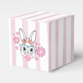 Rosa Blommigt Bunny Girl Baby Shower Favbox Presentaskar