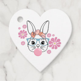 Rosa Blommigt Bunny Girl Baby Shower personlig Gåvor Etiketter