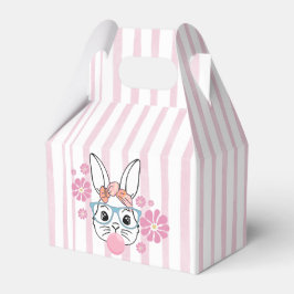 Rosa Blommigt Bunny Girl Baby Shower Presentaskar