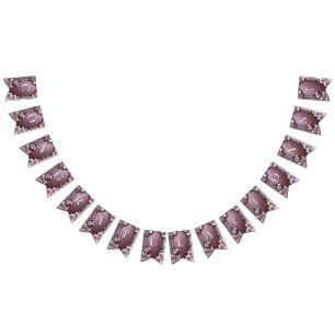 Rosa Blommigt Bunting Flagga