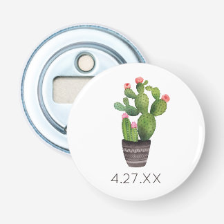 Rosa Blommigt Cactus Flasköppnare