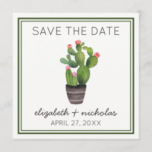 Rosa Blommigt Cactus Spara Datumet