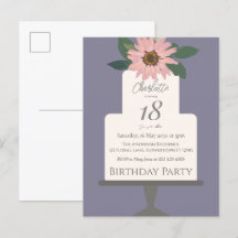 Rosa Blommigt Cake Födelsedagsfest