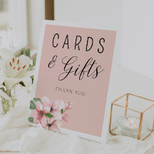 Rosa Blommigt Calligraphy Cards and Gifts Sign