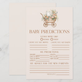 Rosa Blommigt Carriage Baby Shower Predicame