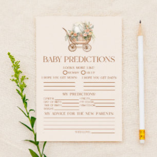 Rosa Blommigt Carriage Baby Shower Predicame