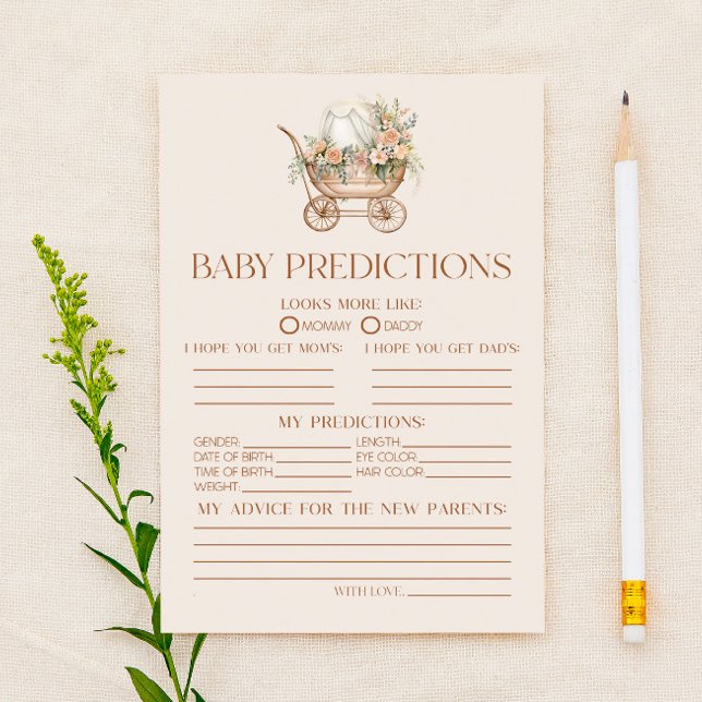 Rosa Blommigt Carriage Baby Shower Predicame (Skapare uppladdad)