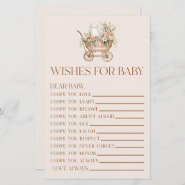 Rosa Blommigt Carriage Önskemål for Baby Shower Ga