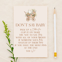 Rosa Blommigt Carriage Säg inte babykläder