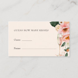 Rosa Blommigt Champagne gissar hur många Kisses Tilläggskort