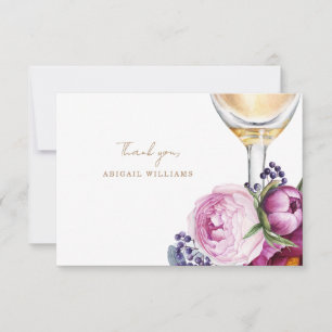 Rosa Blommigt Champagne Shower Message Tack Kort