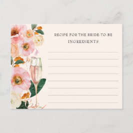 Rosa, Blommigt, champagnerecept till briden Vykort