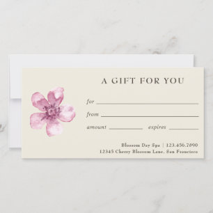 Rosa Blommigt Cherry Blommar Gift Certificate