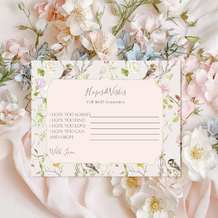 Rosa Blommigt Chinoiserie Baby Shower Tilläggskort