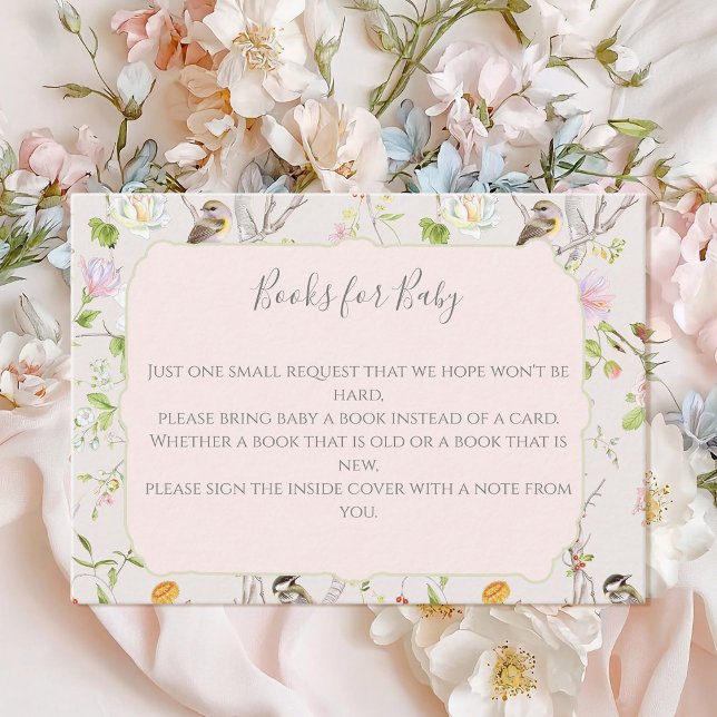 Rosa Blommigt Chinoiserie Baby Shower Tilläggskort (Skapare uppladdad)