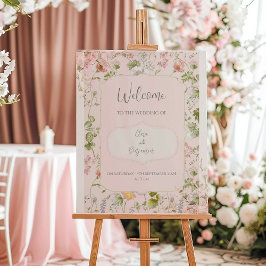 Rosa Blommigt Chinoiserie Bröllop Poster