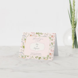 Rosa Blommigt Chinoiserie Bröllop Tack Kort