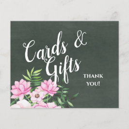 Rosa Blommigt Chlakboard Personligt bröllp Signalb