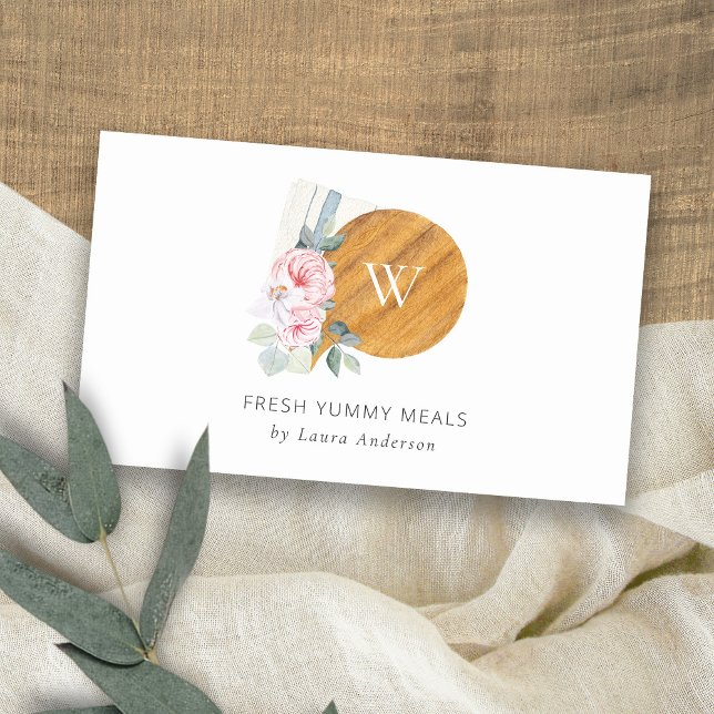  Rosa Blommigt Chopping Board Napkin-Catering Visitkort (Skapare uppladdad)
