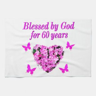 ROSA BLOMMIGT CHRISTIAN 60 BIRTHDAY DESIGN KÖKSHANDDUK