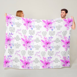 Rosa Blommigt Christian PRAYER Fleecefilt